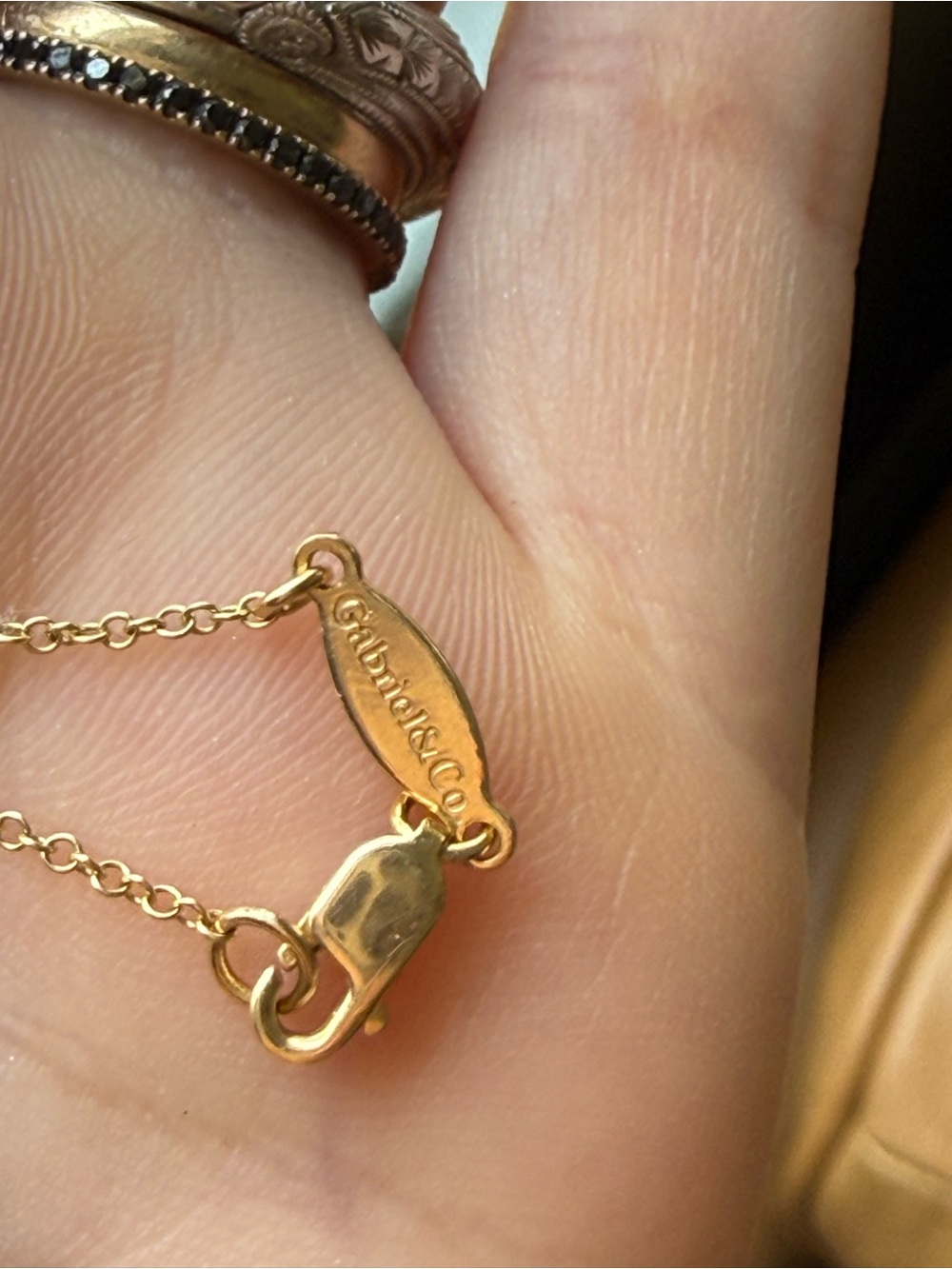Gabriel & Co. 14K Yellow Gold Diamond Cross Necklace - Picture 3 of 8